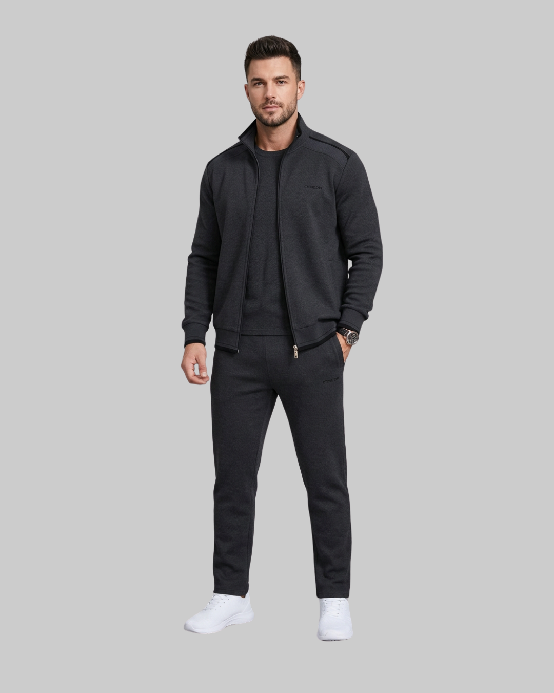 Men's Contrast Zip Tracksuit Set