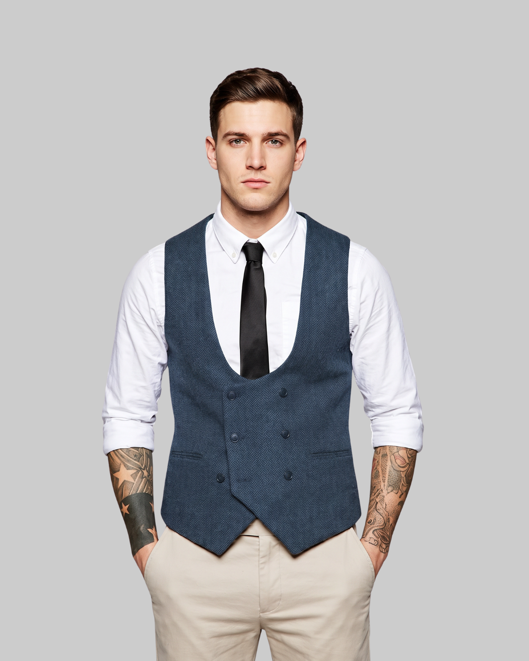 Men's Double-Breasted Suit Vest