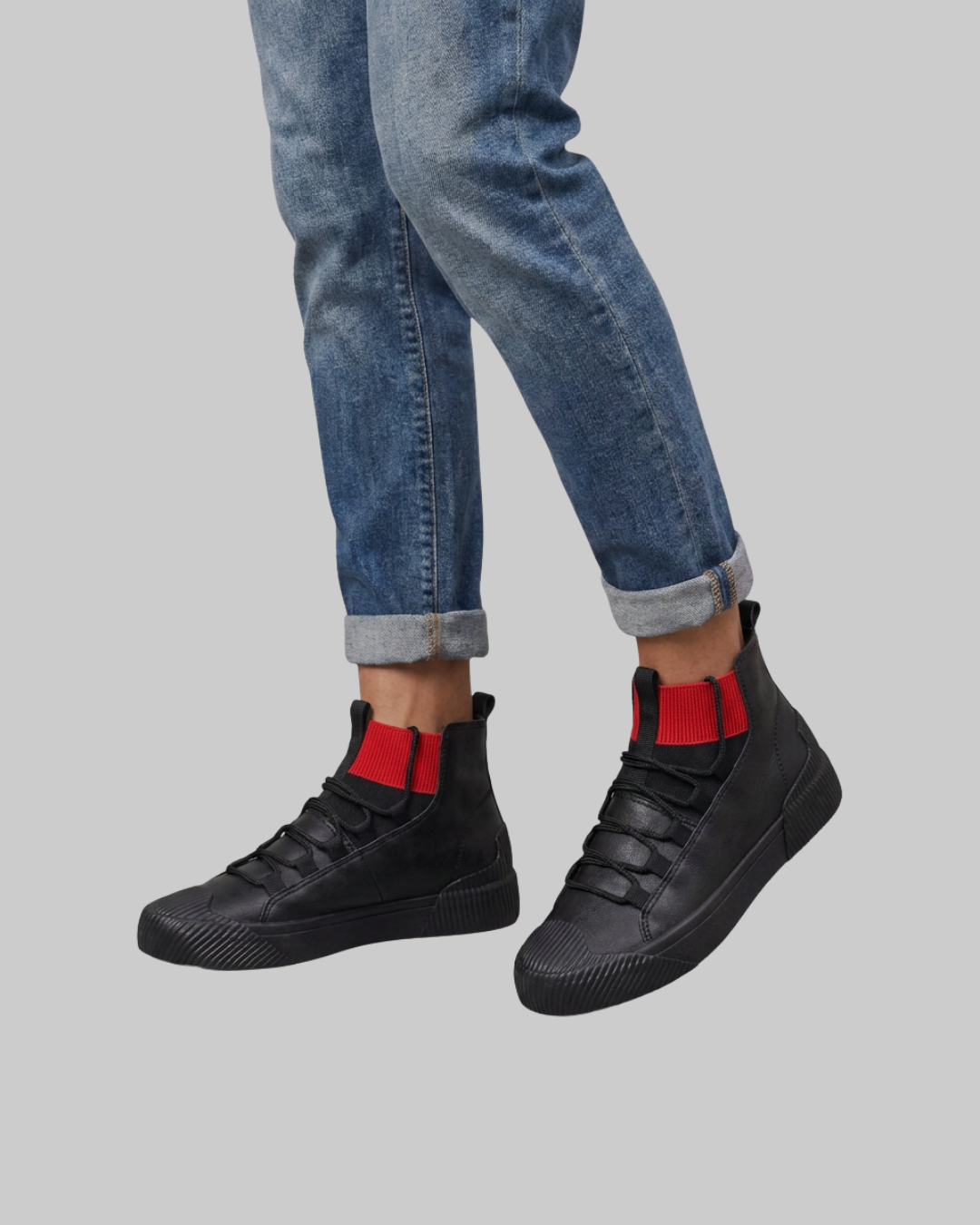 Men's Elastic Strap High-Top Sneakers
