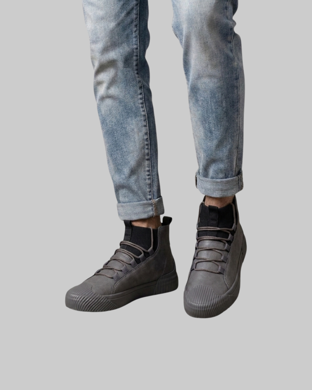 Men's Elastic Strap High-Top Sneakers