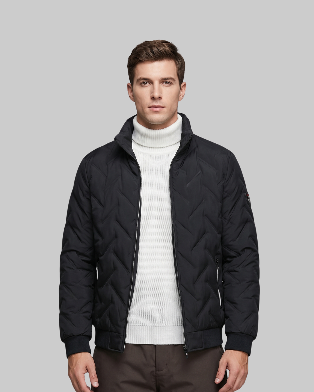 Men's Geometric Quilted Puffer Jacket