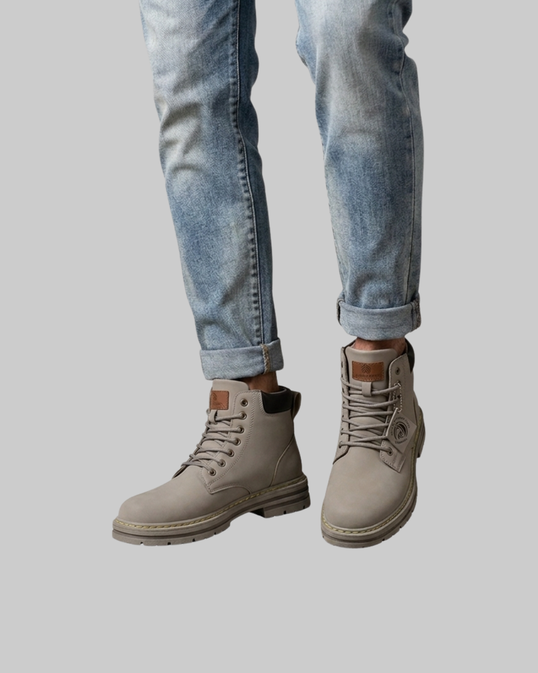 Wored Men's Heritage Lace-Up Boots in grey.