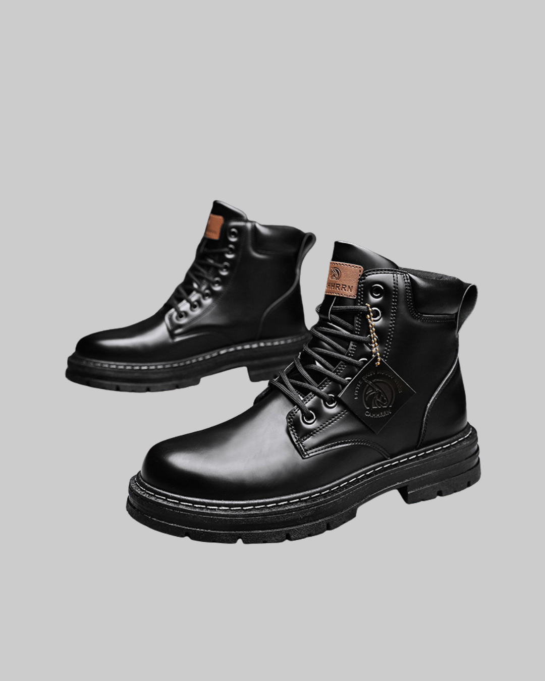 Men's Heritage Lace-Up Boots in black.