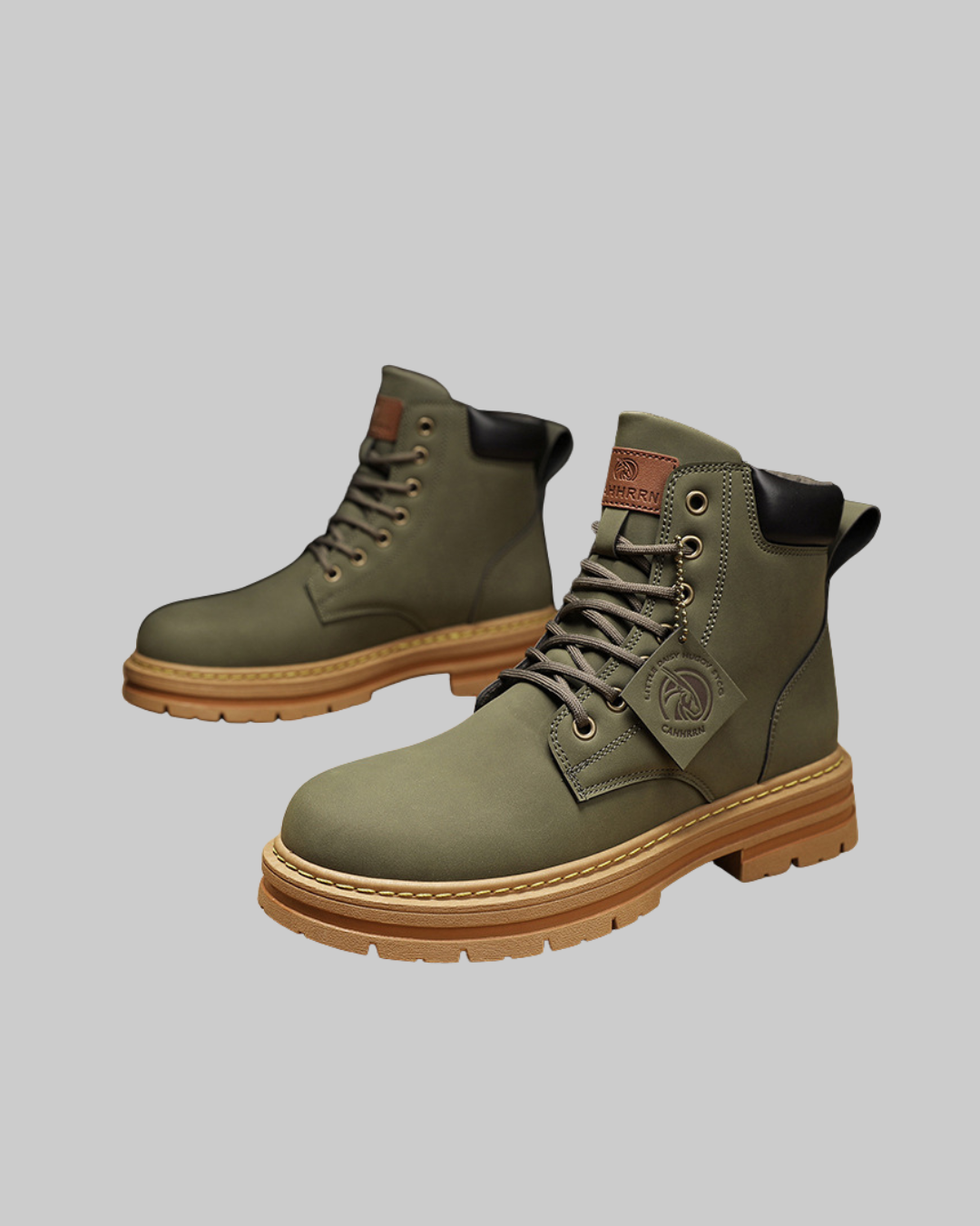 Men's Heritage Lace-Up Boots in green.