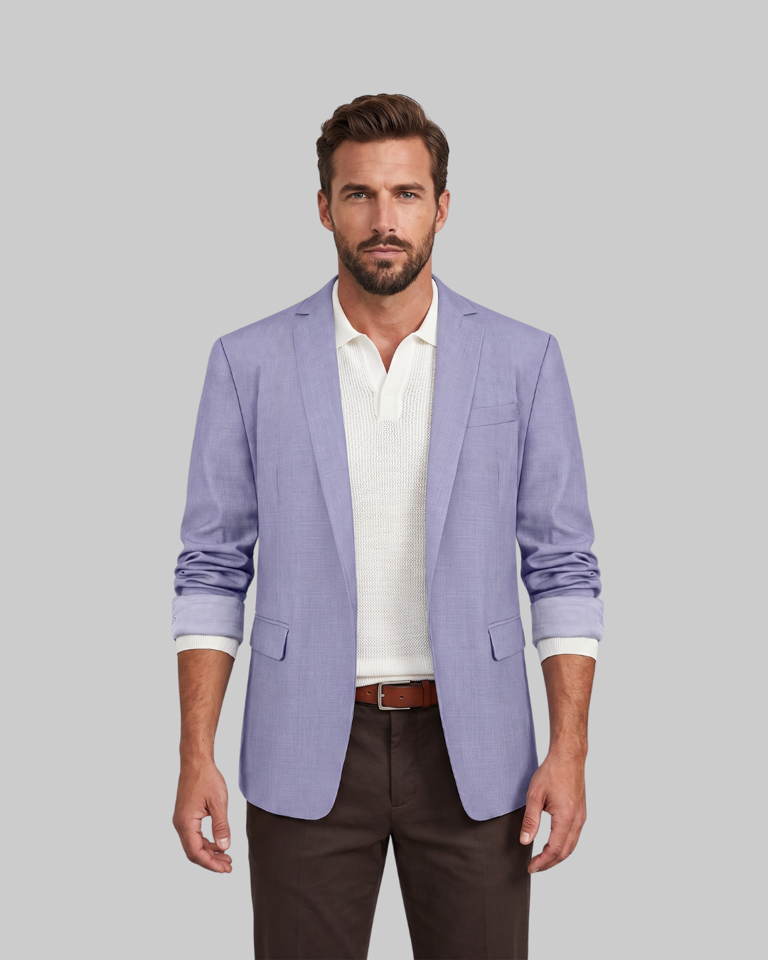 Men's Leisure Fit Blazer in light purple.