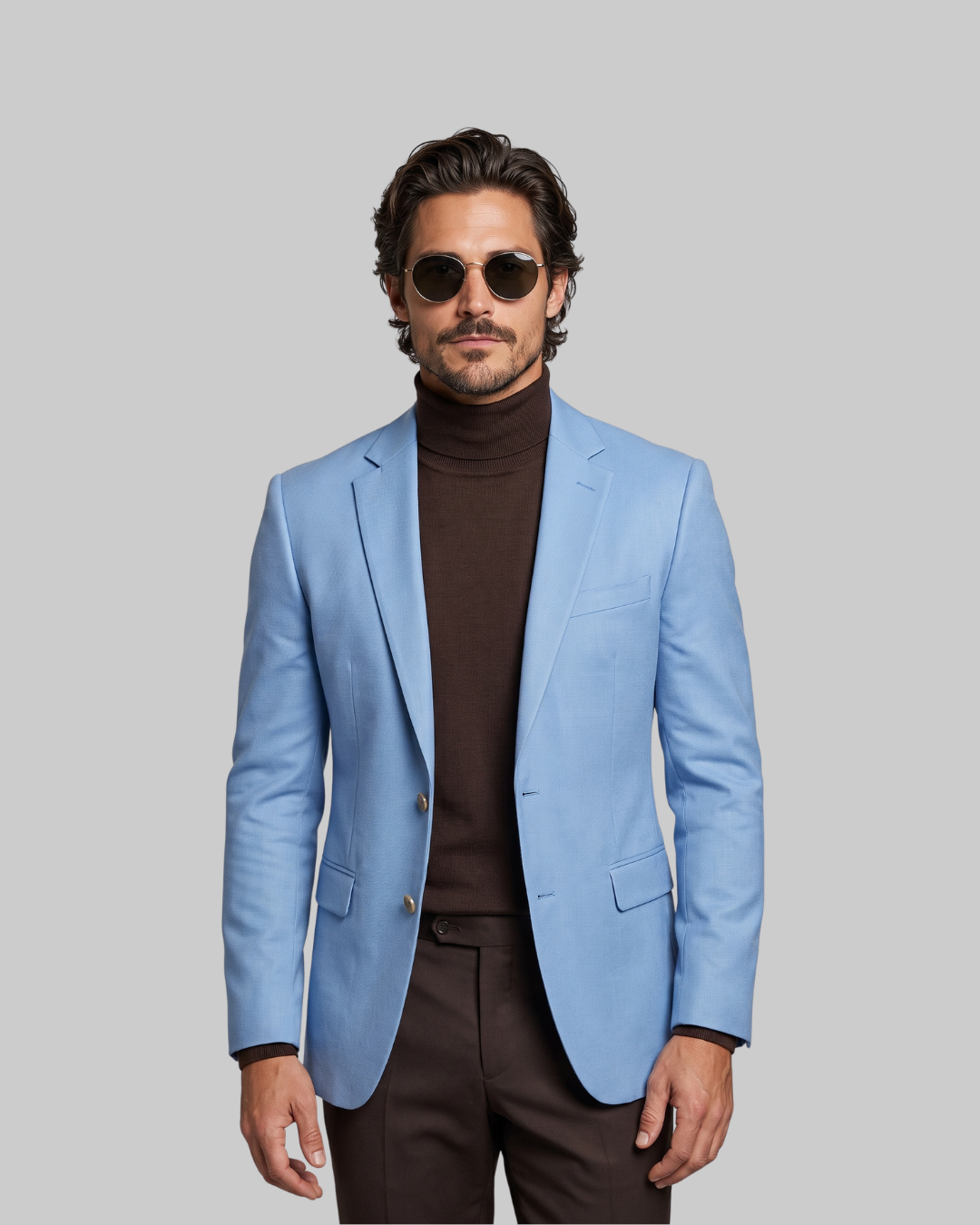 Men's Light Business Blazer in light blue.
