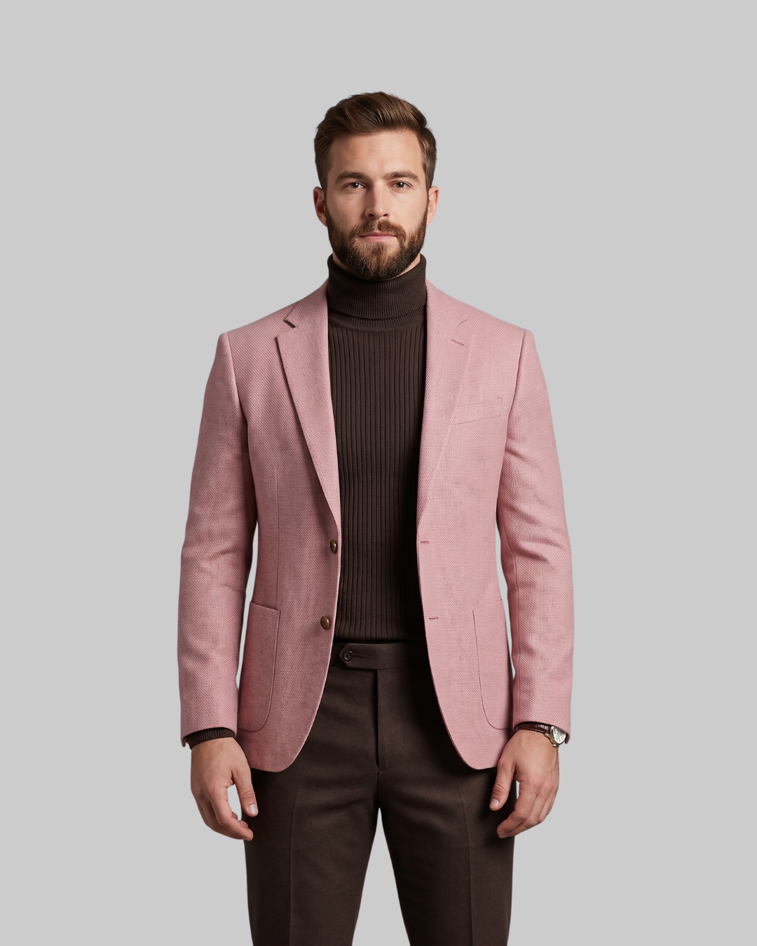 Men's Light Business Blazer in pink.