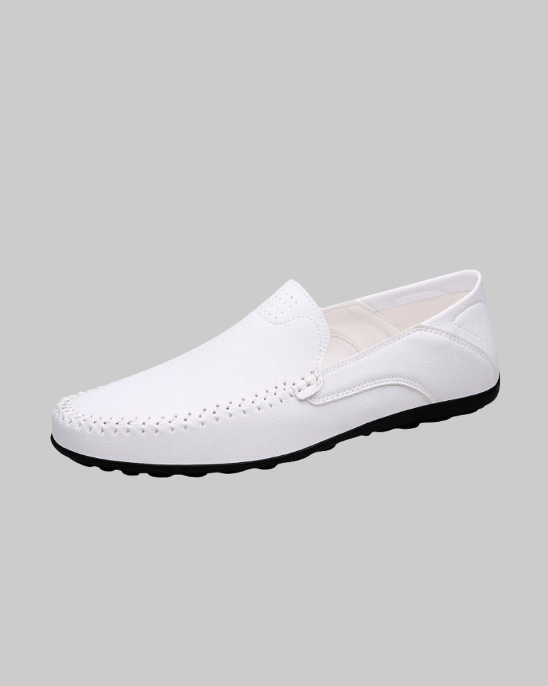 Men's Lightweight Driving Loafers in white.