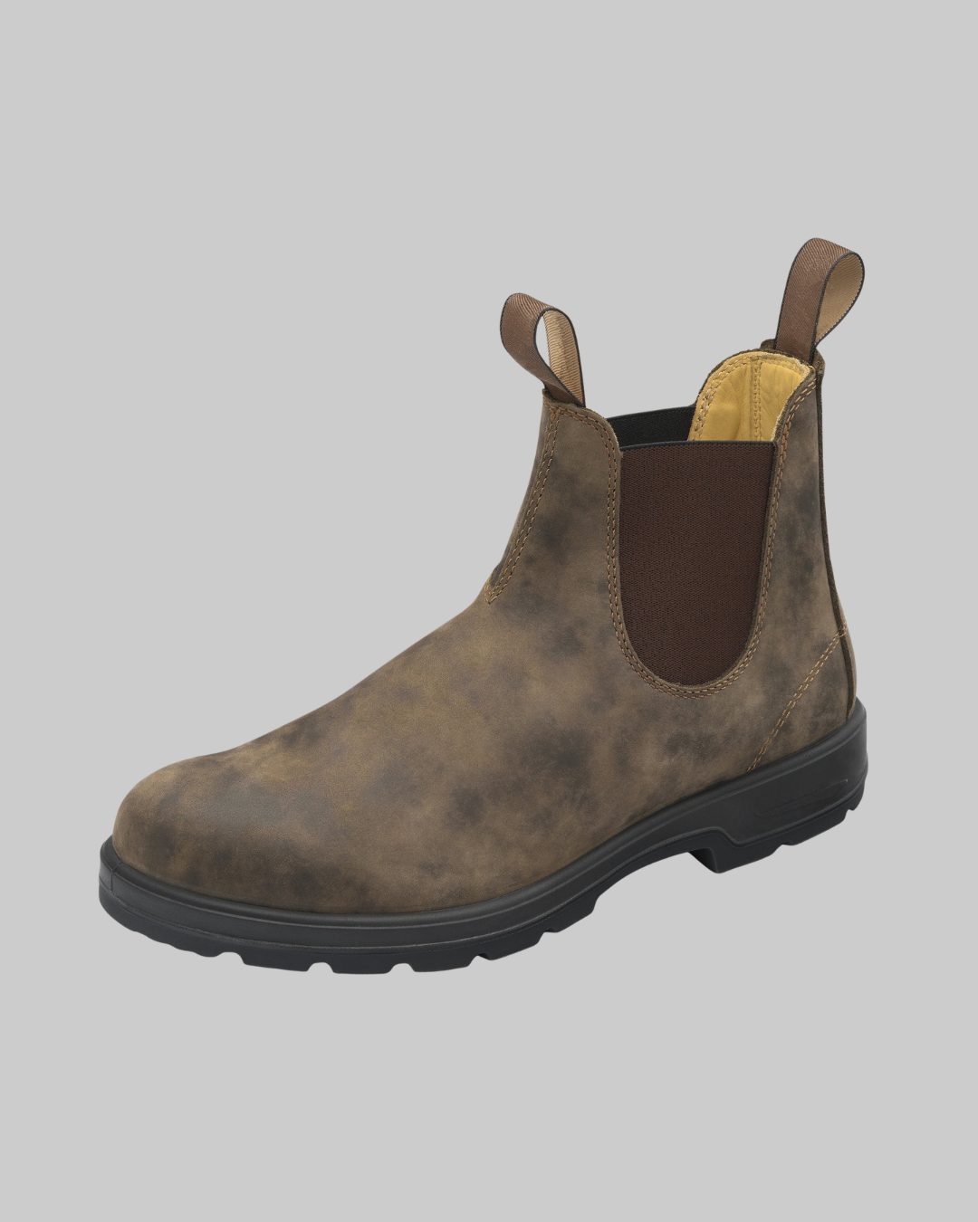 Men's Lug Sole Chelsea Boots in brown.
