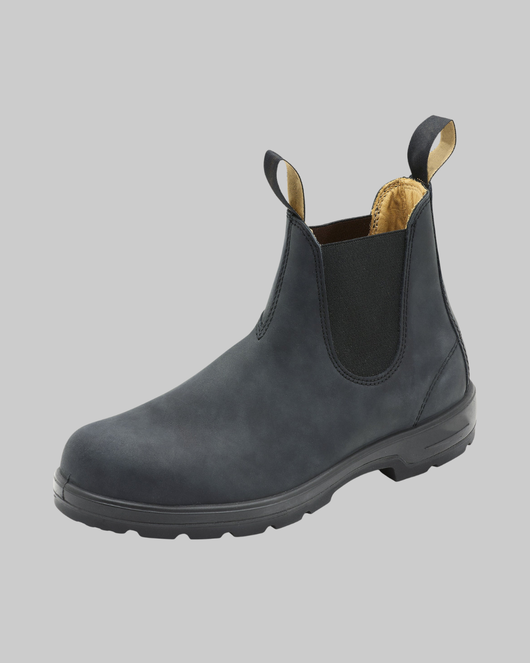 Men's Lug Sole Chelsea Boots in grey.
