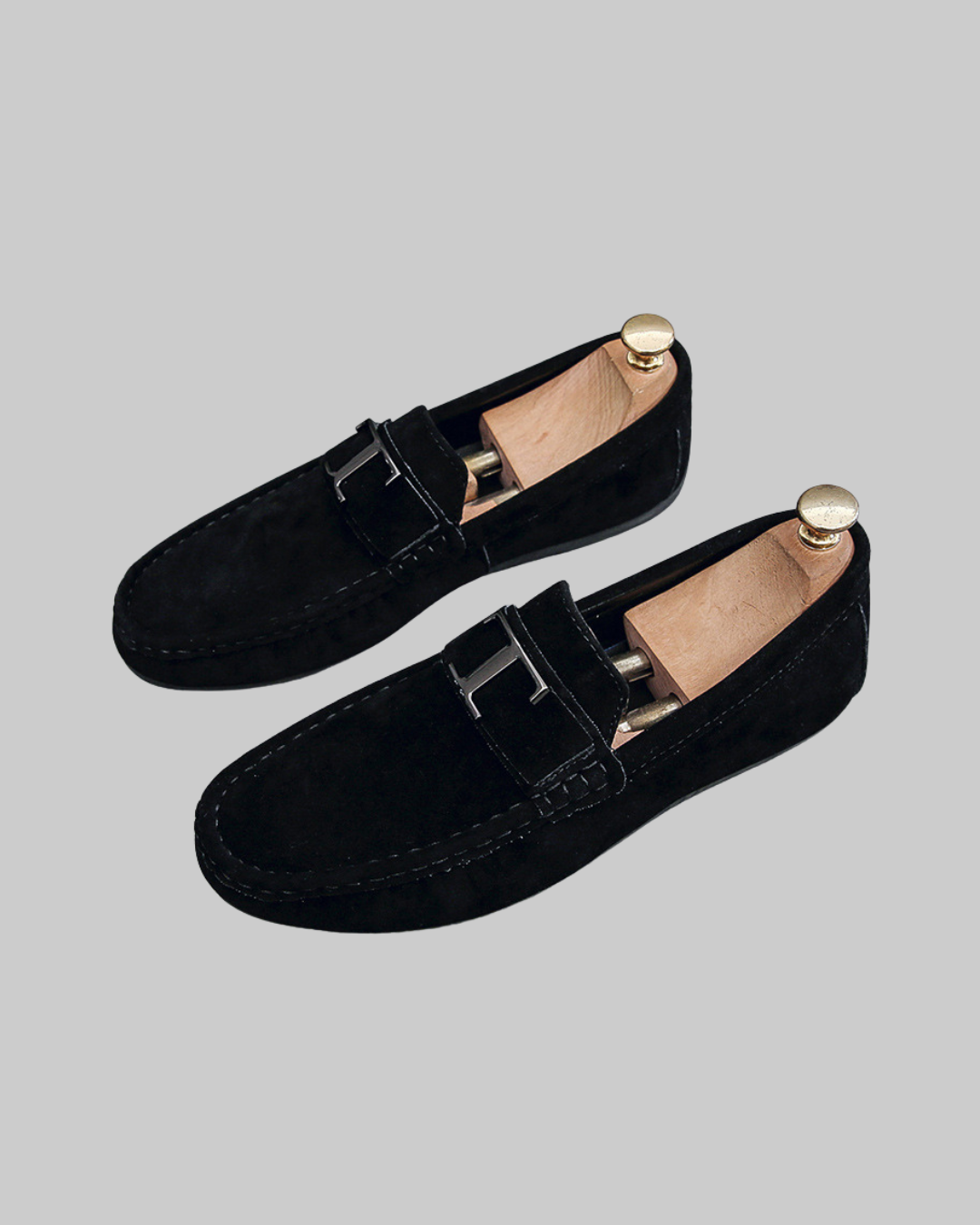 Men's Mid Top Casual Loafers in black.