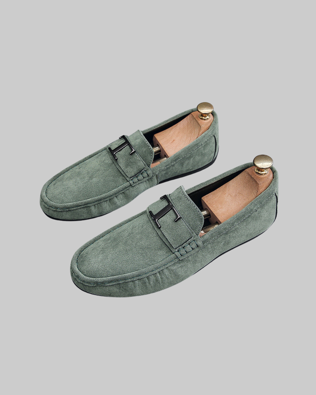 Men's Mid Top Casual Loafers in green.