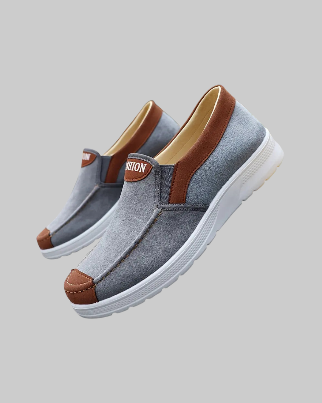 Men's Minimalist Slip-On Loafers in grey.