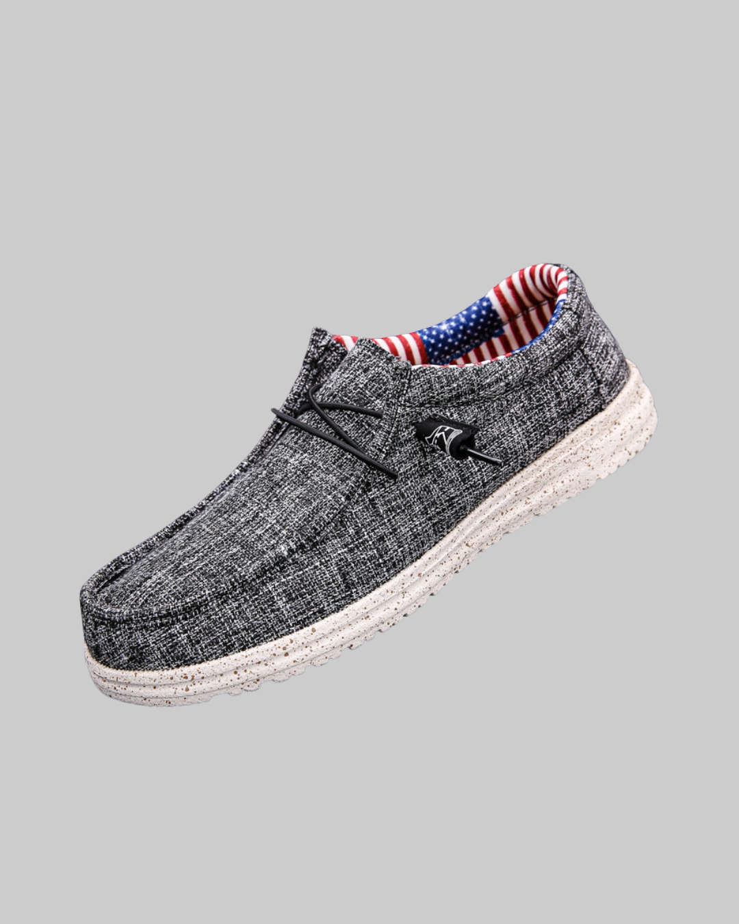 Men's Moc Toe Canvas Loafers in black.