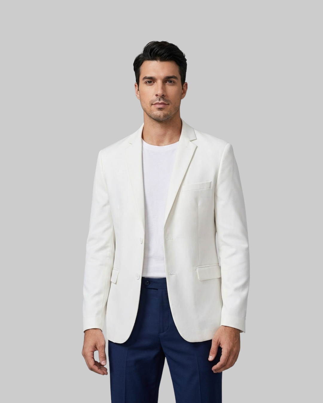 Men's Modern Tailored Blazer in white.