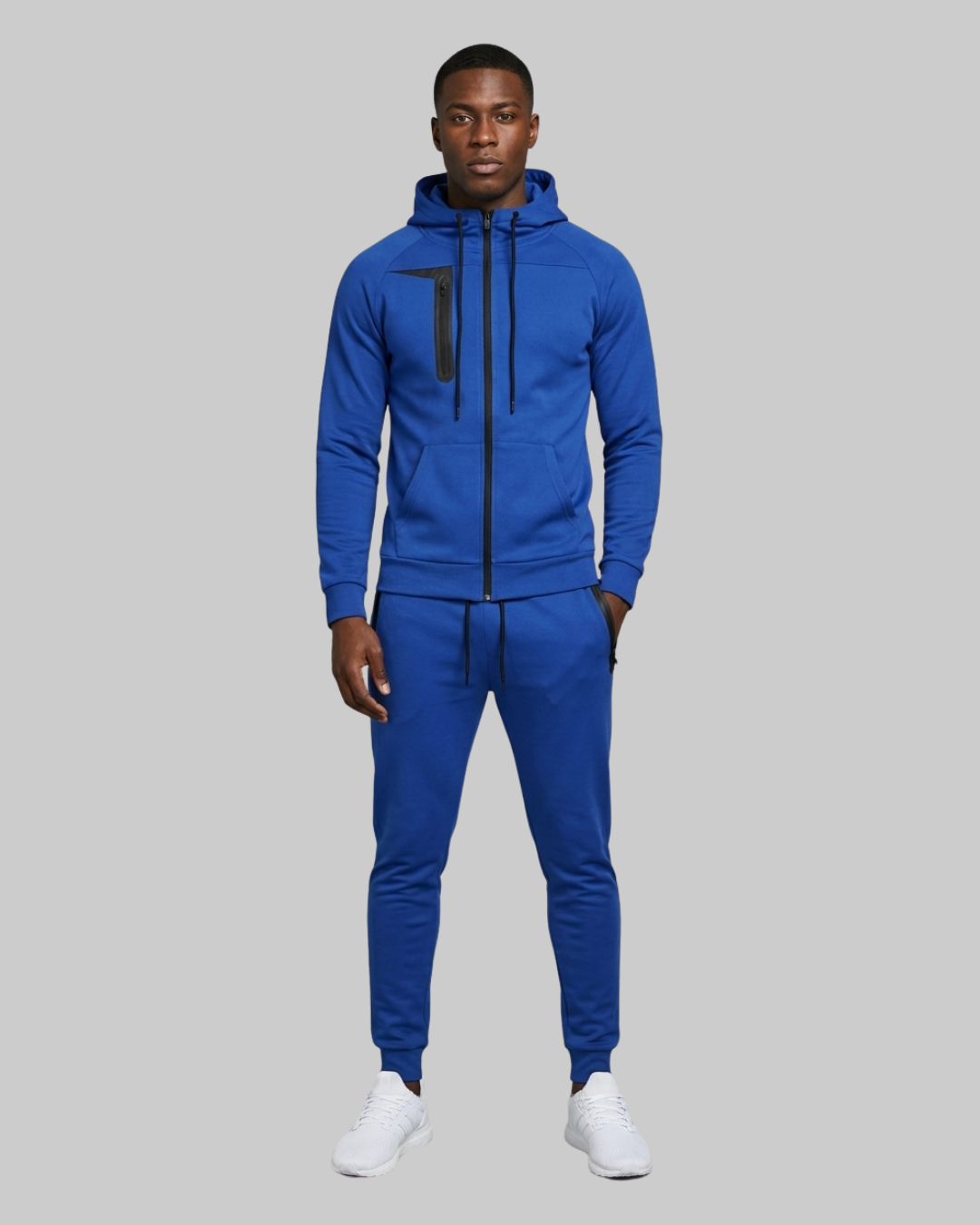 Men's Performance Hoodie Tracksuit Set in Blue