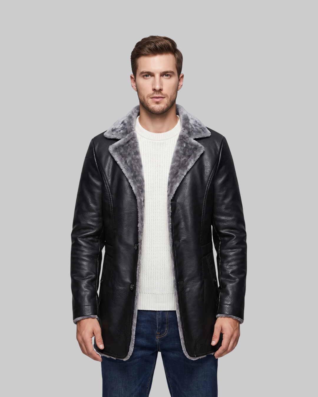 Men's Plush Collar Tailored Coat