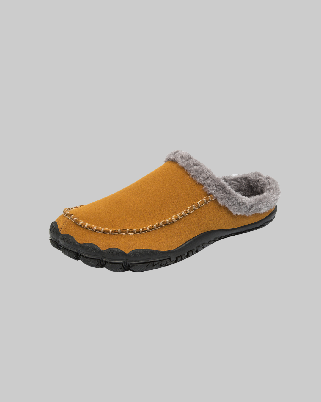 Men's Plush Lined House Slippers in yellow.