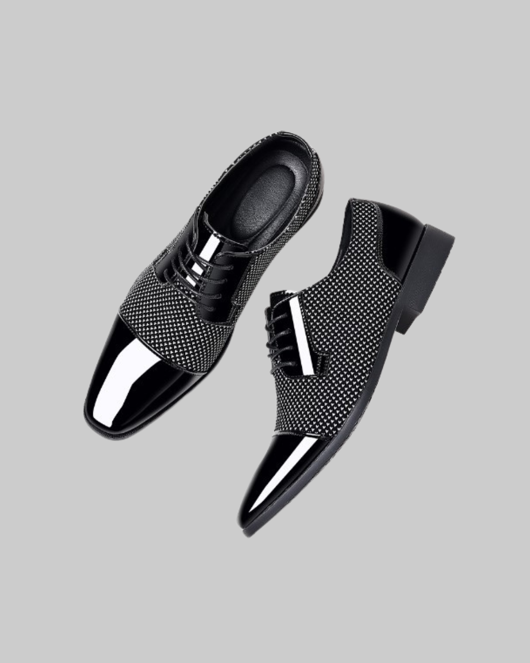 Men's Pointed Toe Derby Shoes in grey.