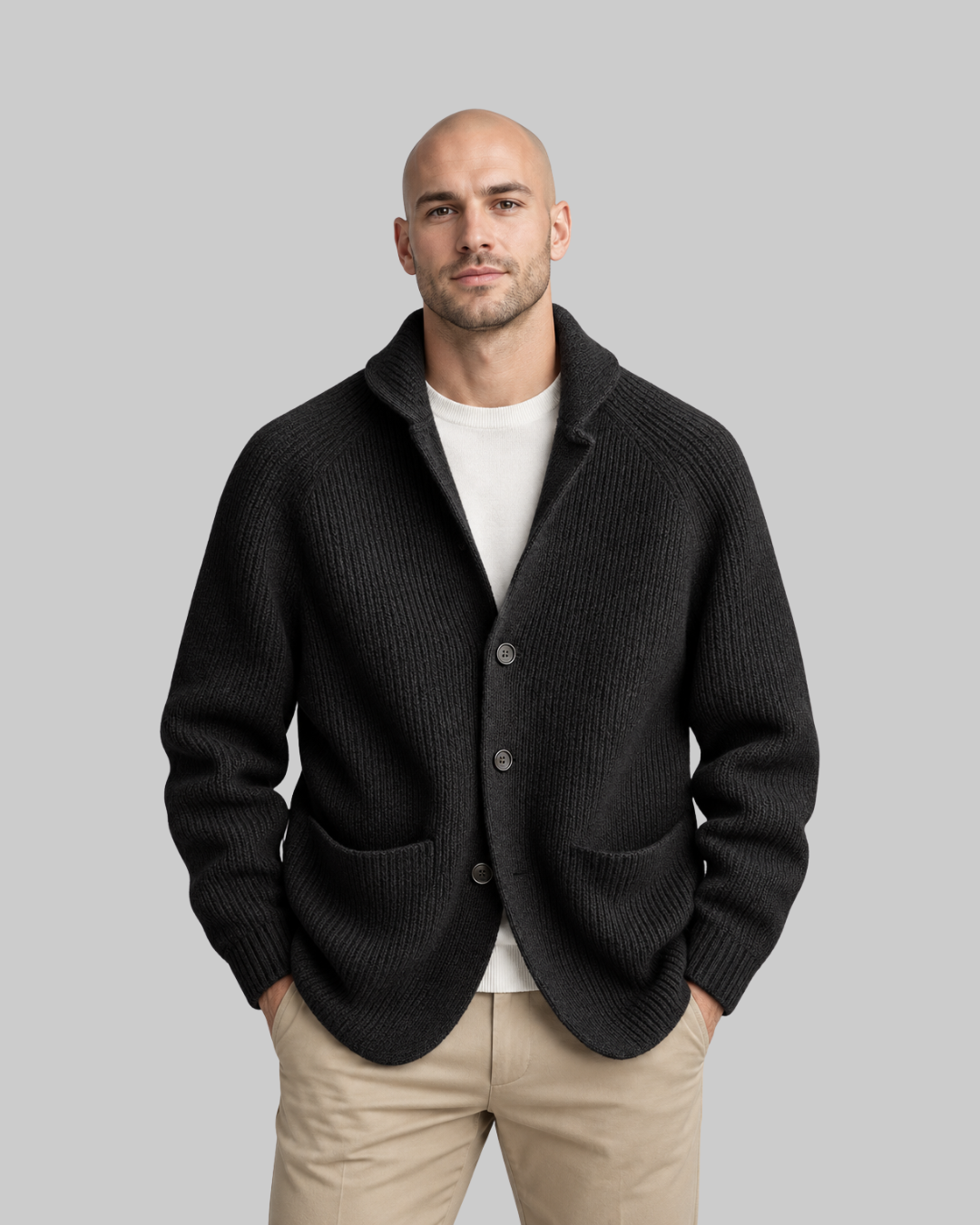 Men's Raglan Collar Cardigan