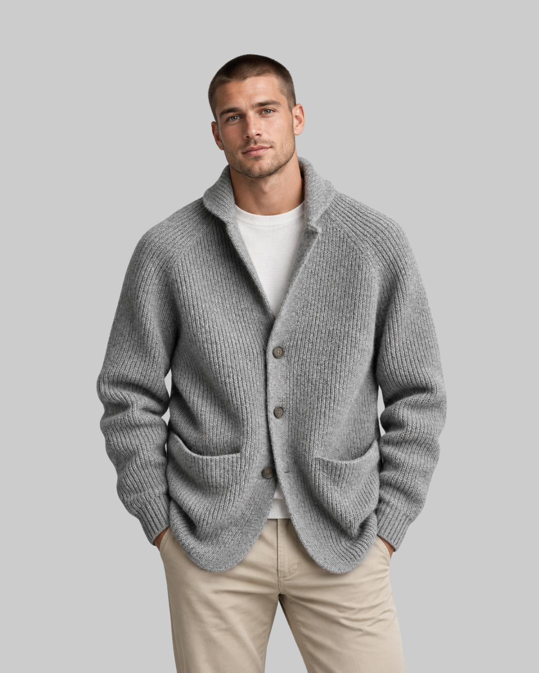 Men's Raglan Collar Cardigan