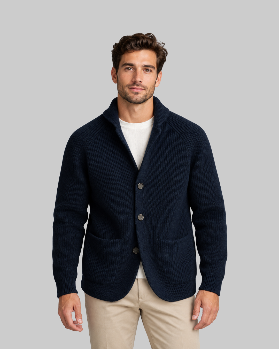 Men's Raglan Collar Cardigan