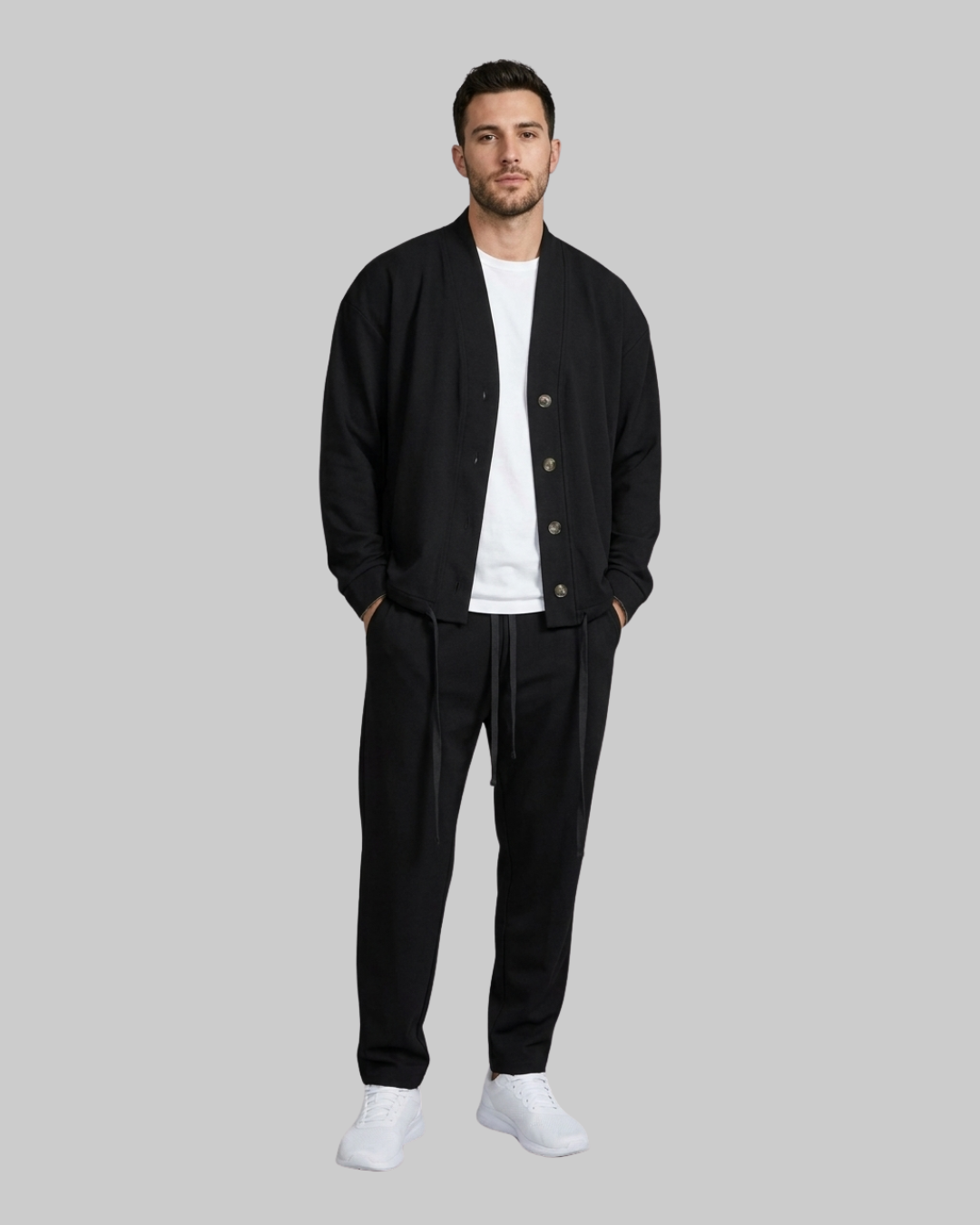 Men's Relaxed Cardigan Tracksuit Set