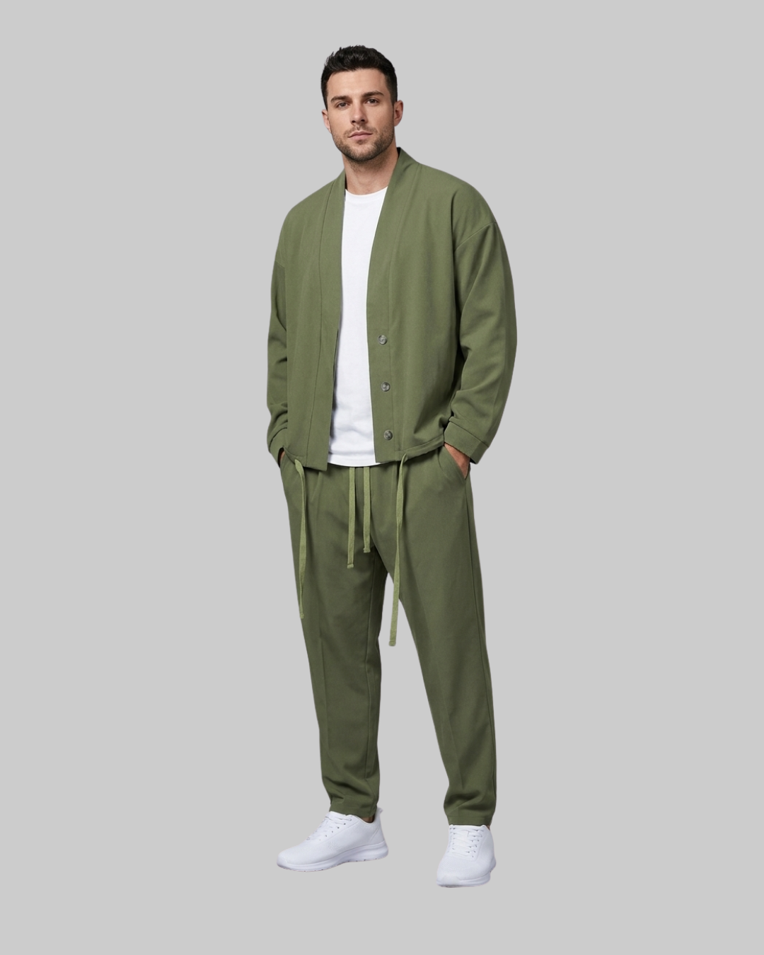 Men's Relaxed Cardigan Tracksuit Set