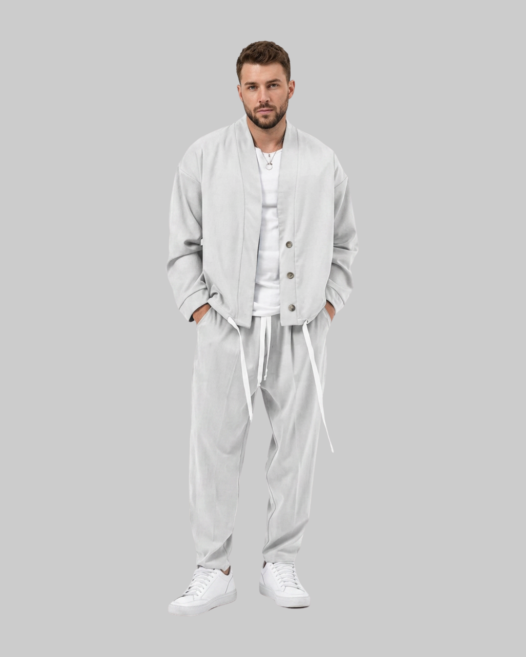 Men's Relaxed Cardigan Tracksuit Set