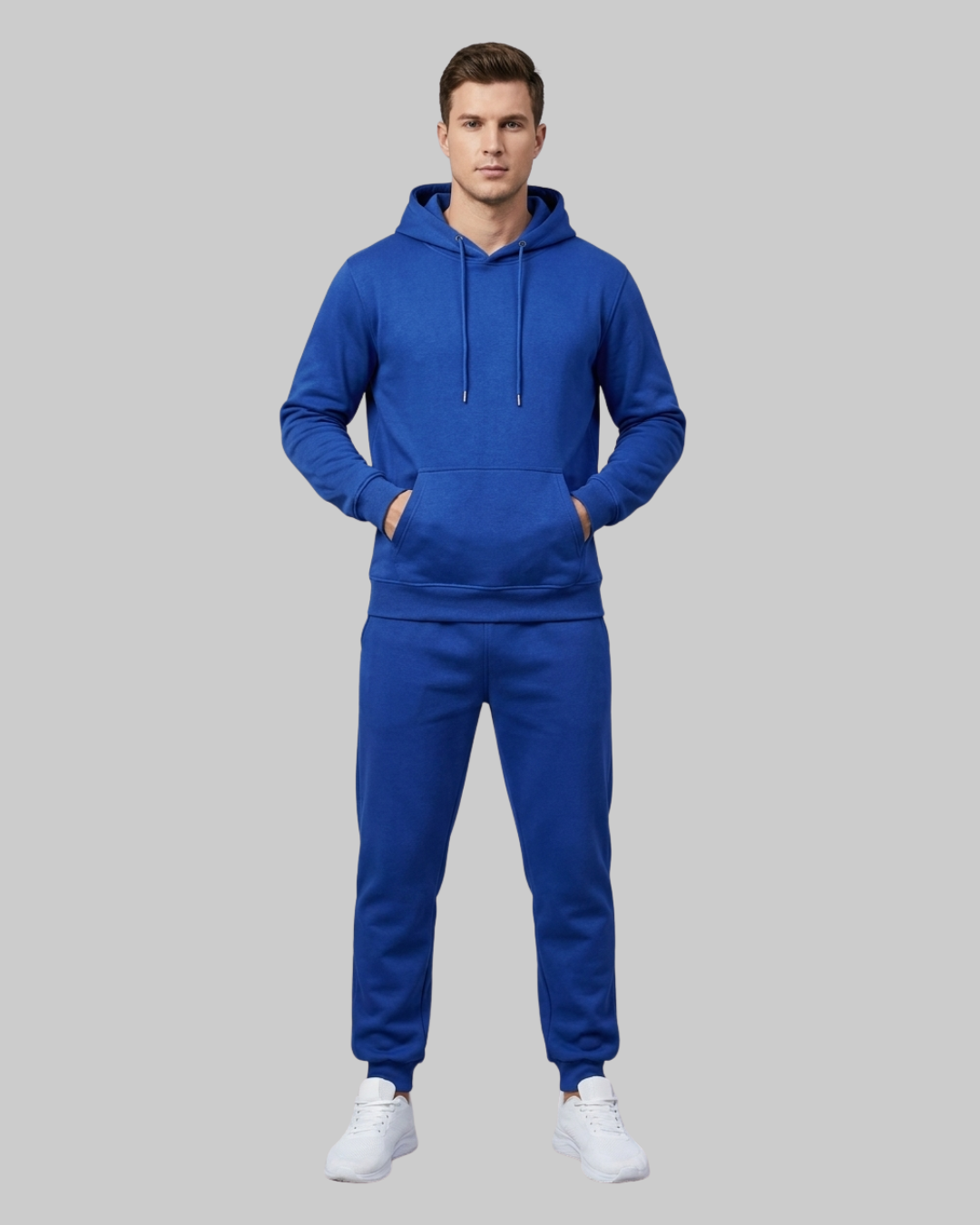 Men's Relaxed Hoodie Tracksuit Set in Blue