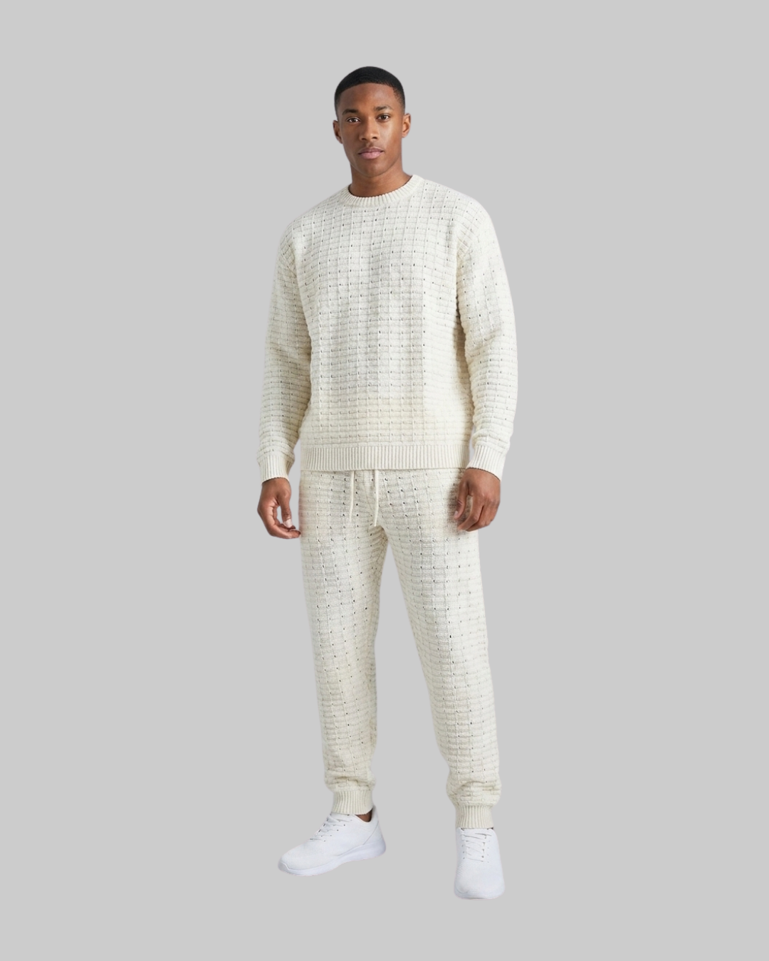 Men's Relaxed Waffle Knit Tracksuit Set