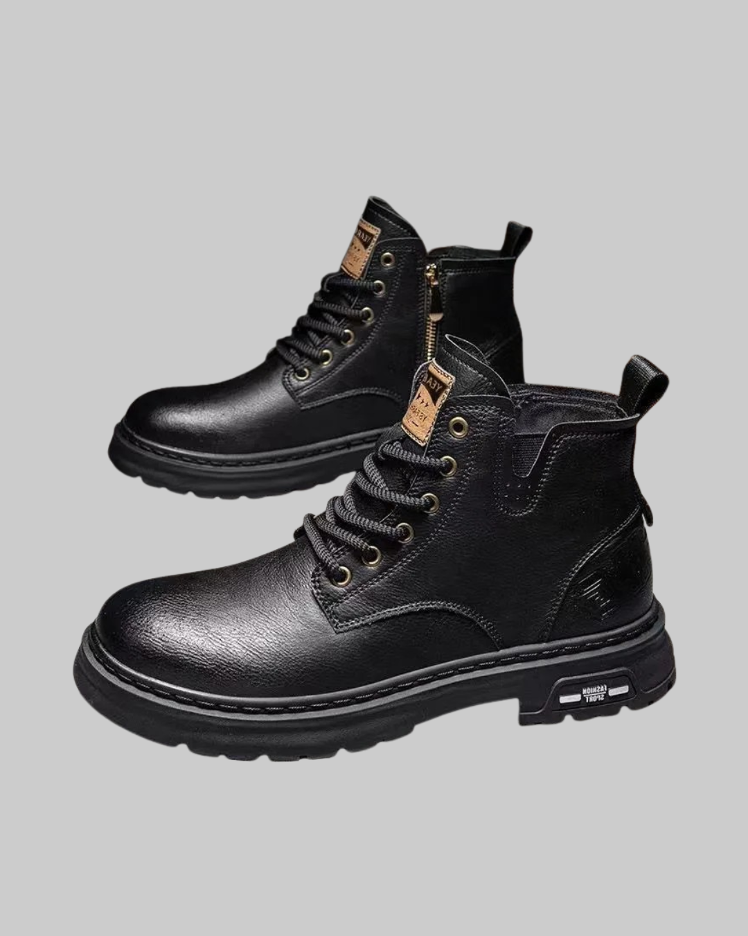 Men's Retro Work Ankle Boots in black.