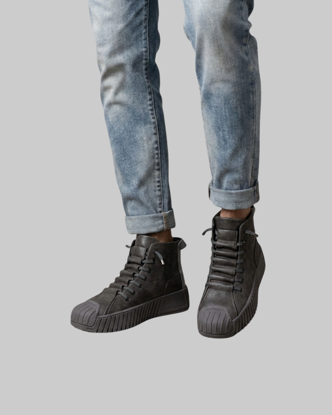 Men's Ribbed Sole High-Top Sneakers