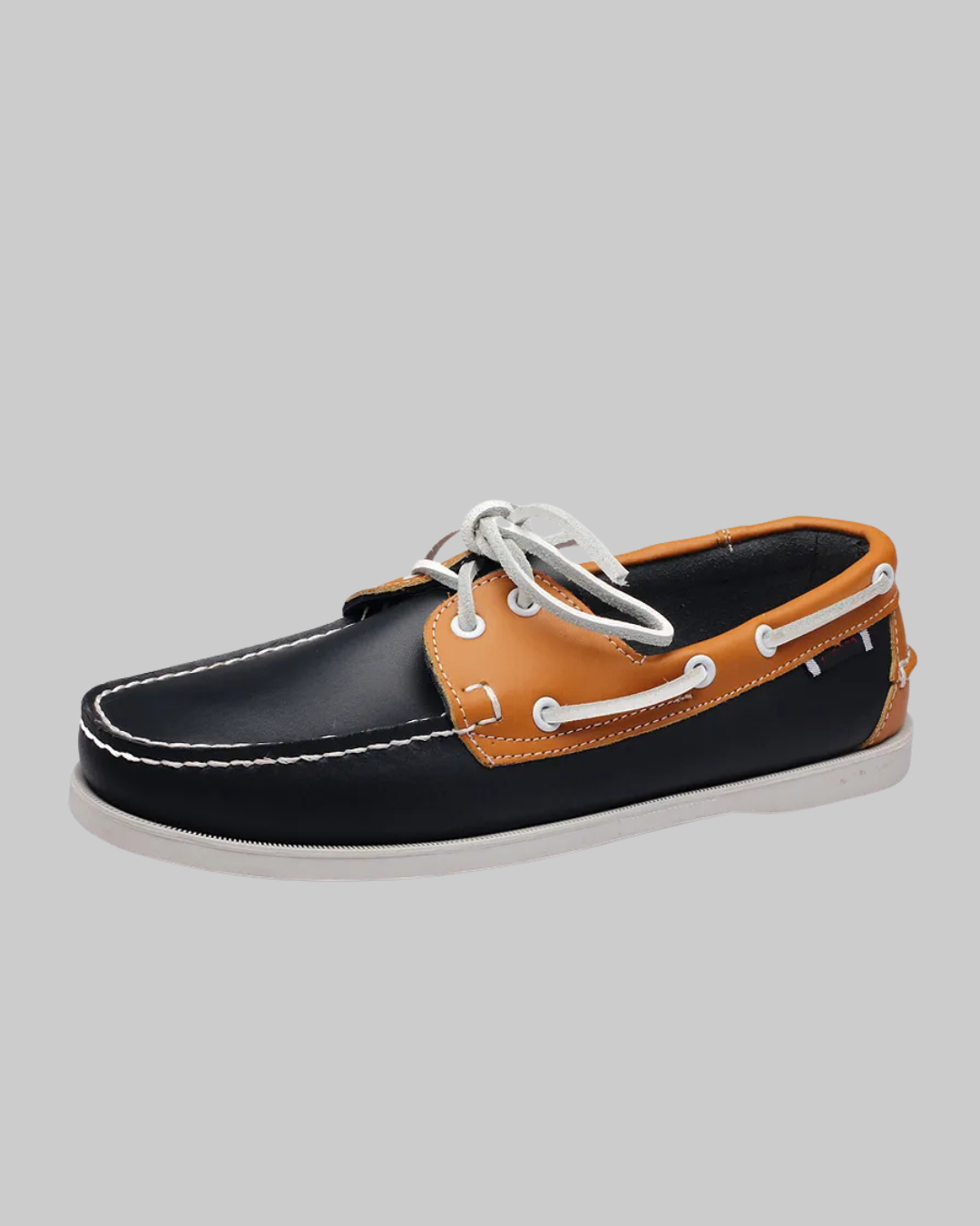 Men's Round Toe Lace-Up Loafers in blue yellow. 