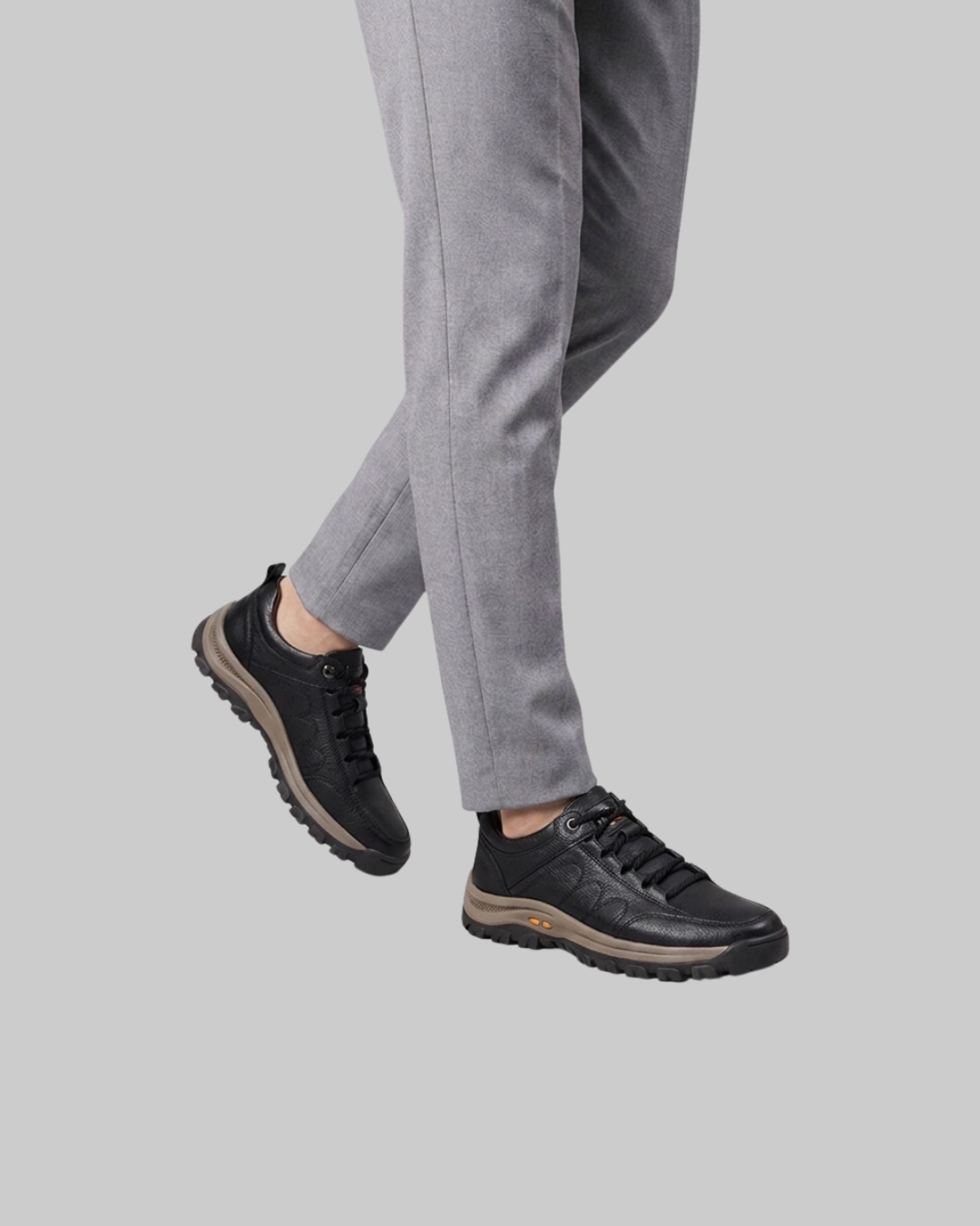 Wored Men's Rugged Lace-Up Sneakers in black.