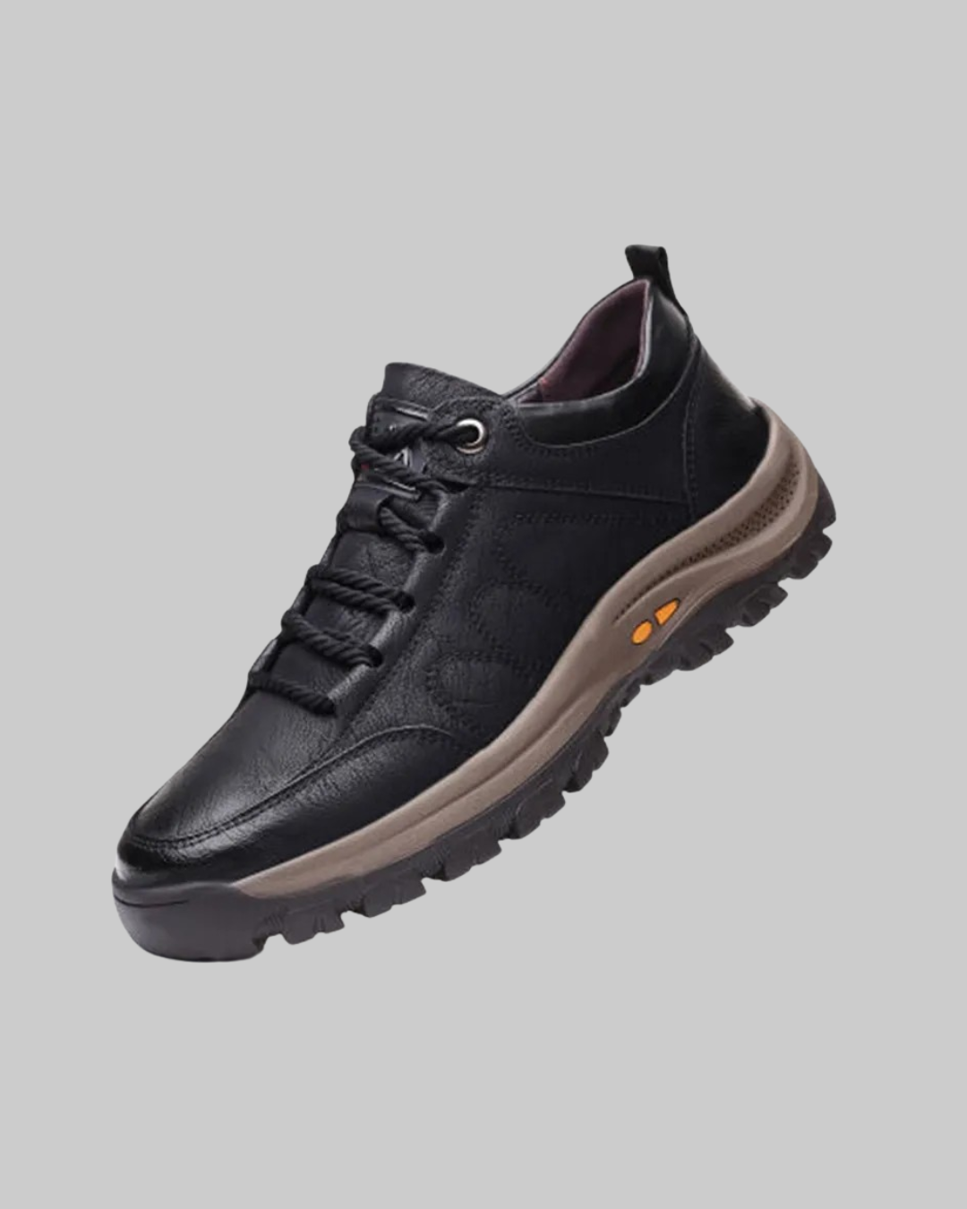 Men's Rugged Lace-Up Sneakers in black.