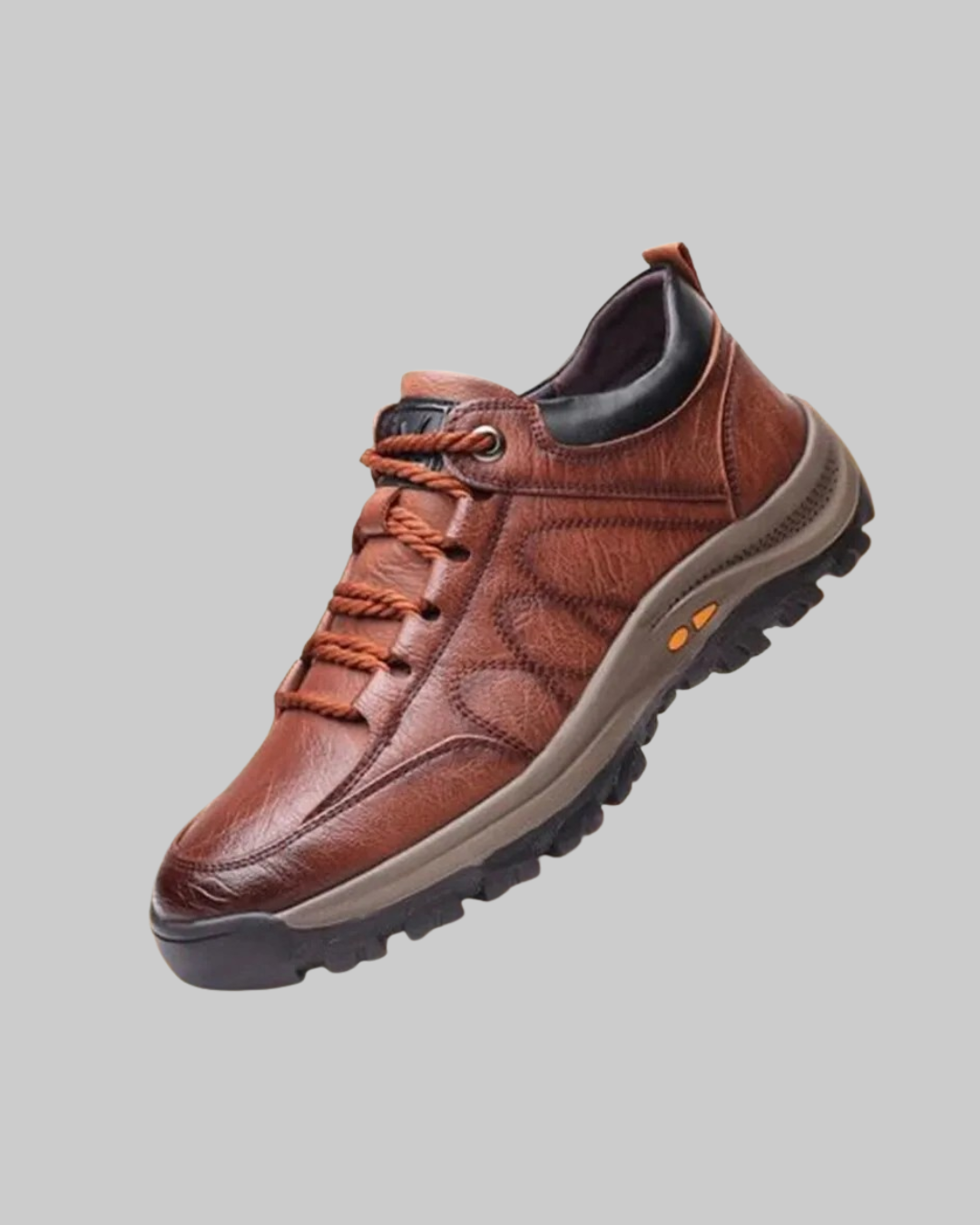 Men's Rugged Lace-Up Sneakers in brown.