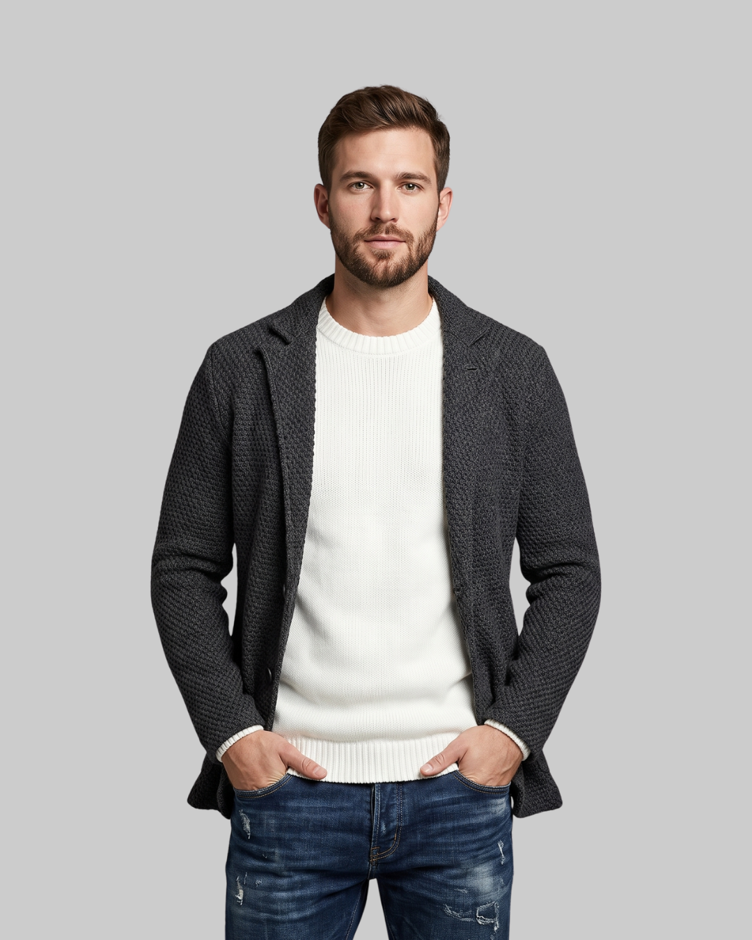 Men's Shawl Collar Knit Blazer