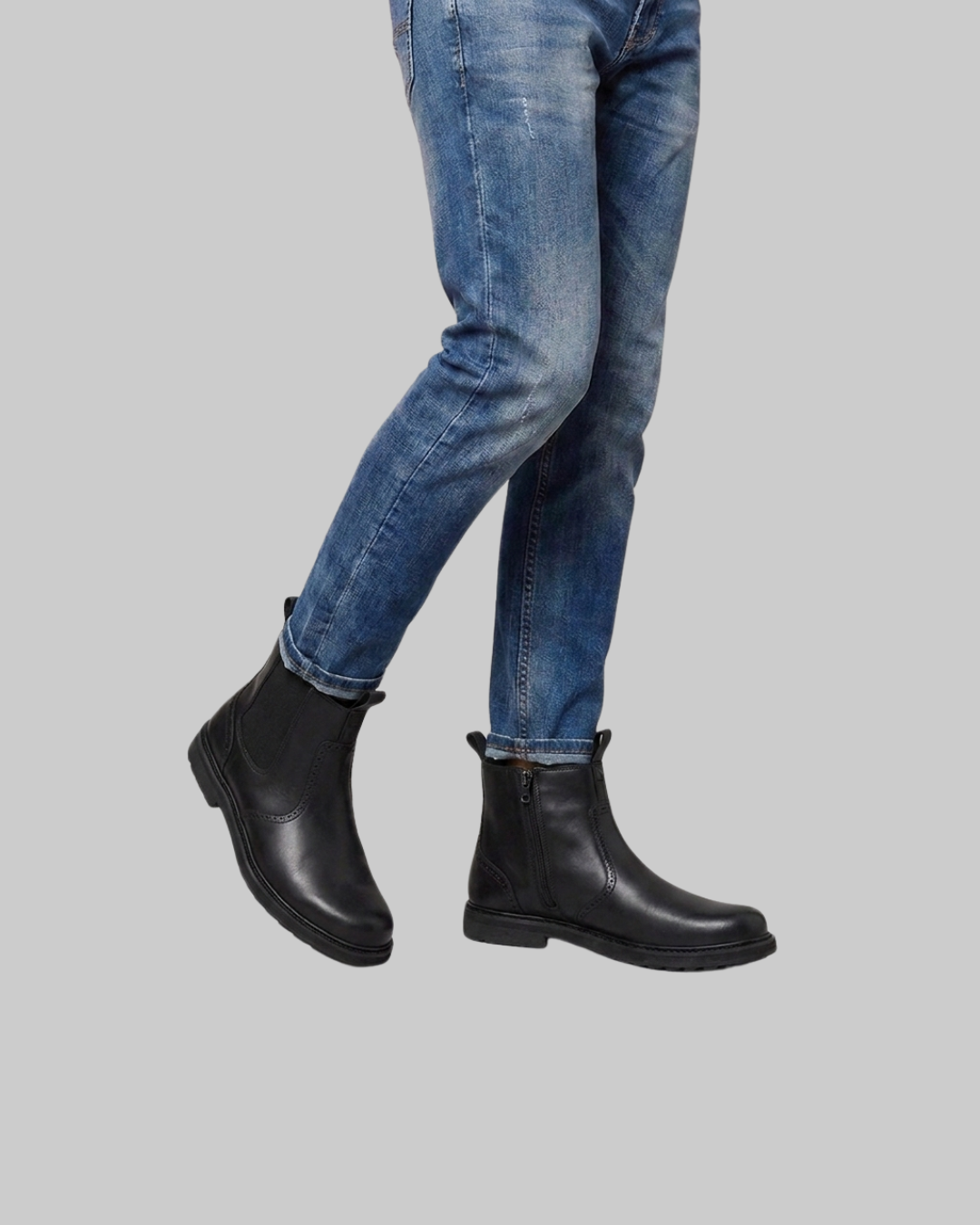 Wored Men's Side Zip Chelsea Ankle Boots in black.