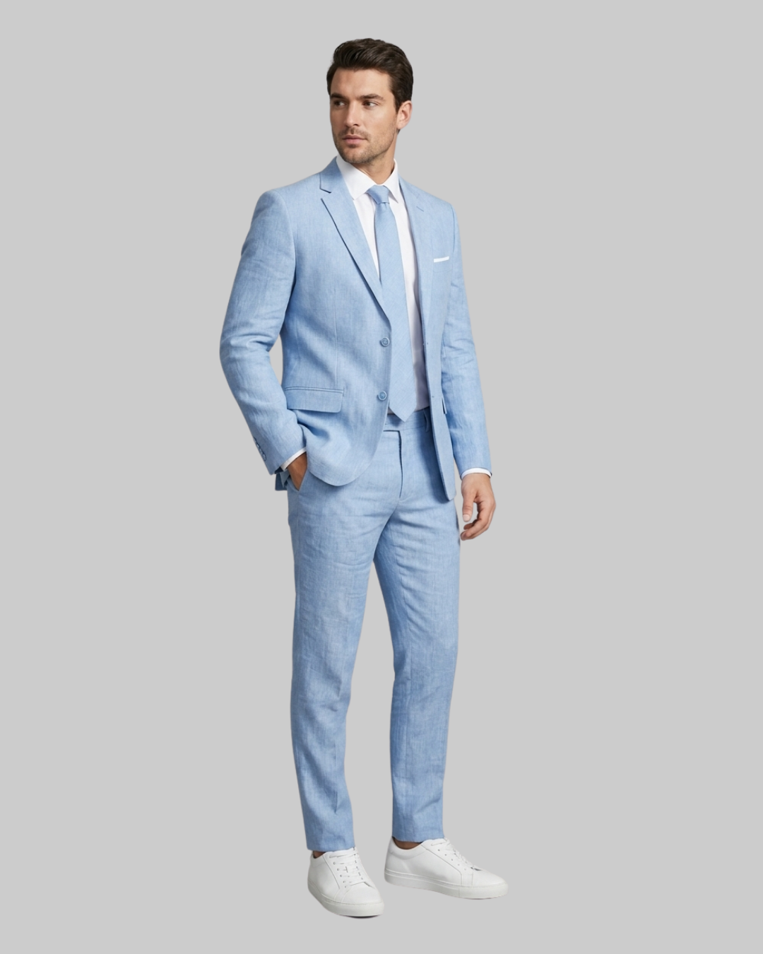 Men's Single Button Business 2 Piece Suit