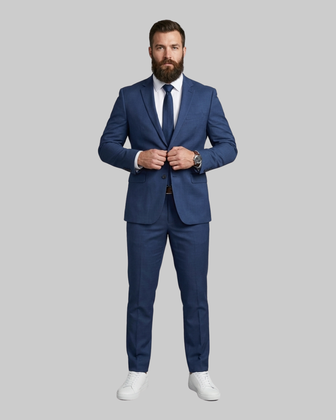 Men's Single Button Business 2 Piece Suit
