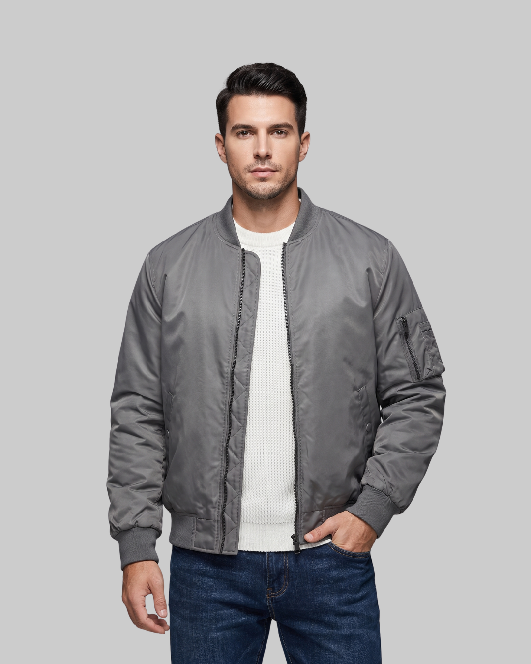 Men's Sleeve Pocket Bomber Jacket