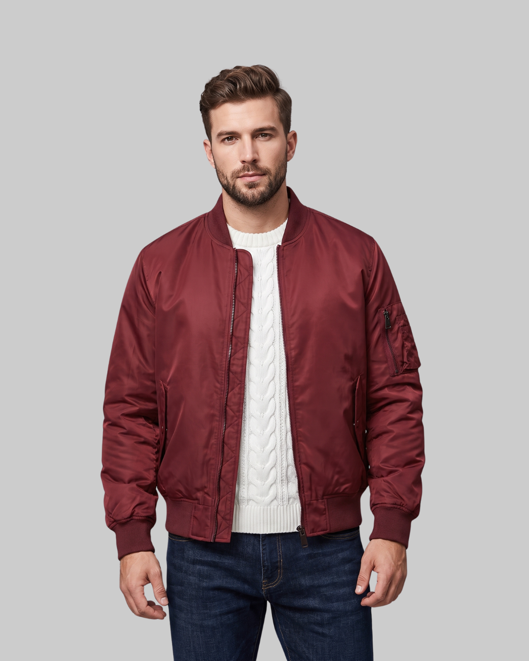 Men's Sleeve Pocket Bomber Jacket