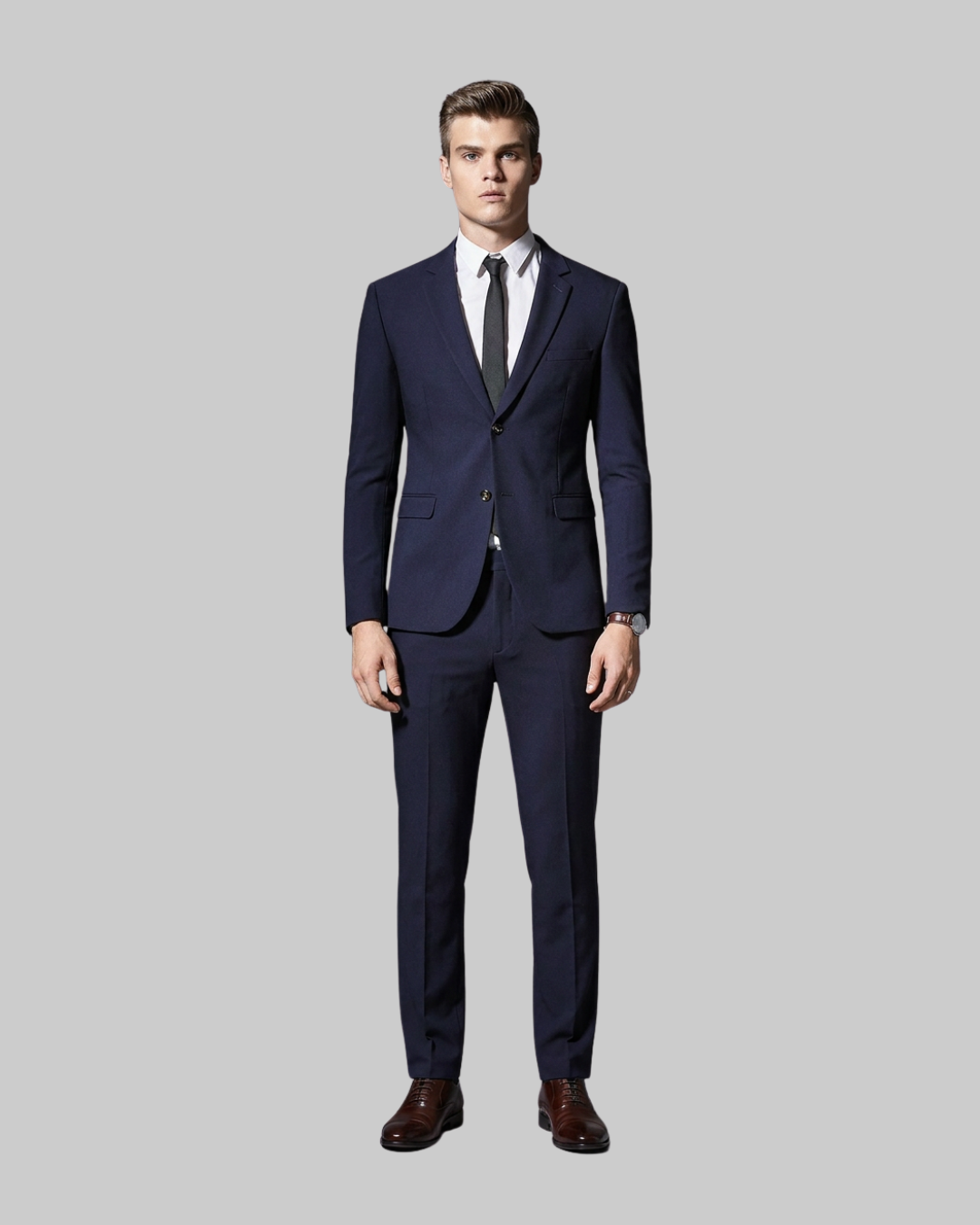 Men's Slim Fit Banquet 2 Piece Suit in blue.