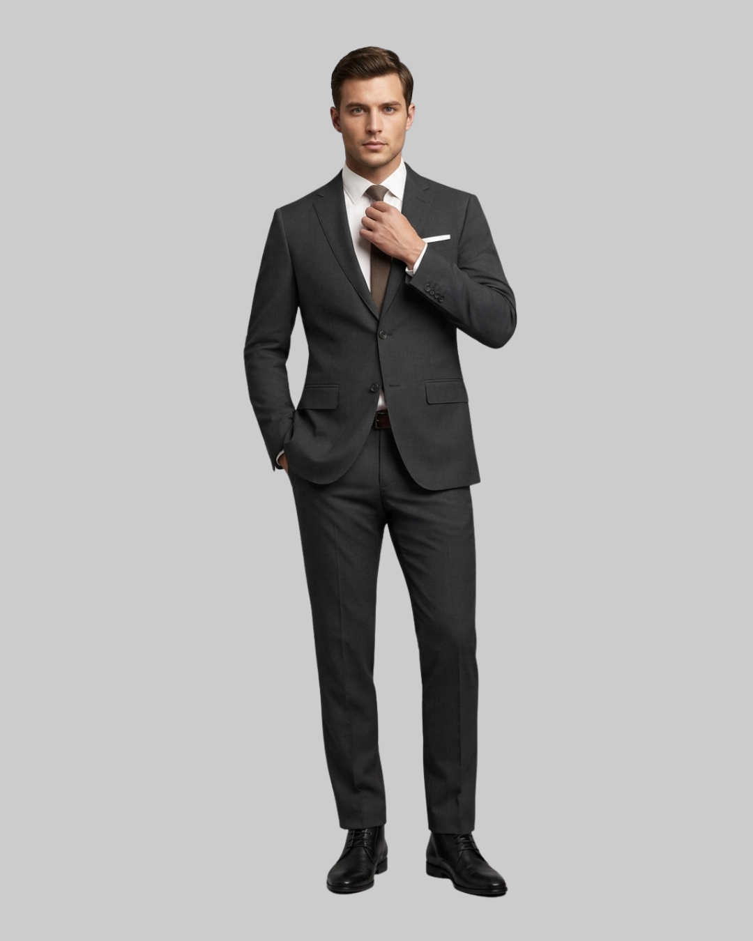 Men's Slim Fit Business 2 Piece Suit in Black