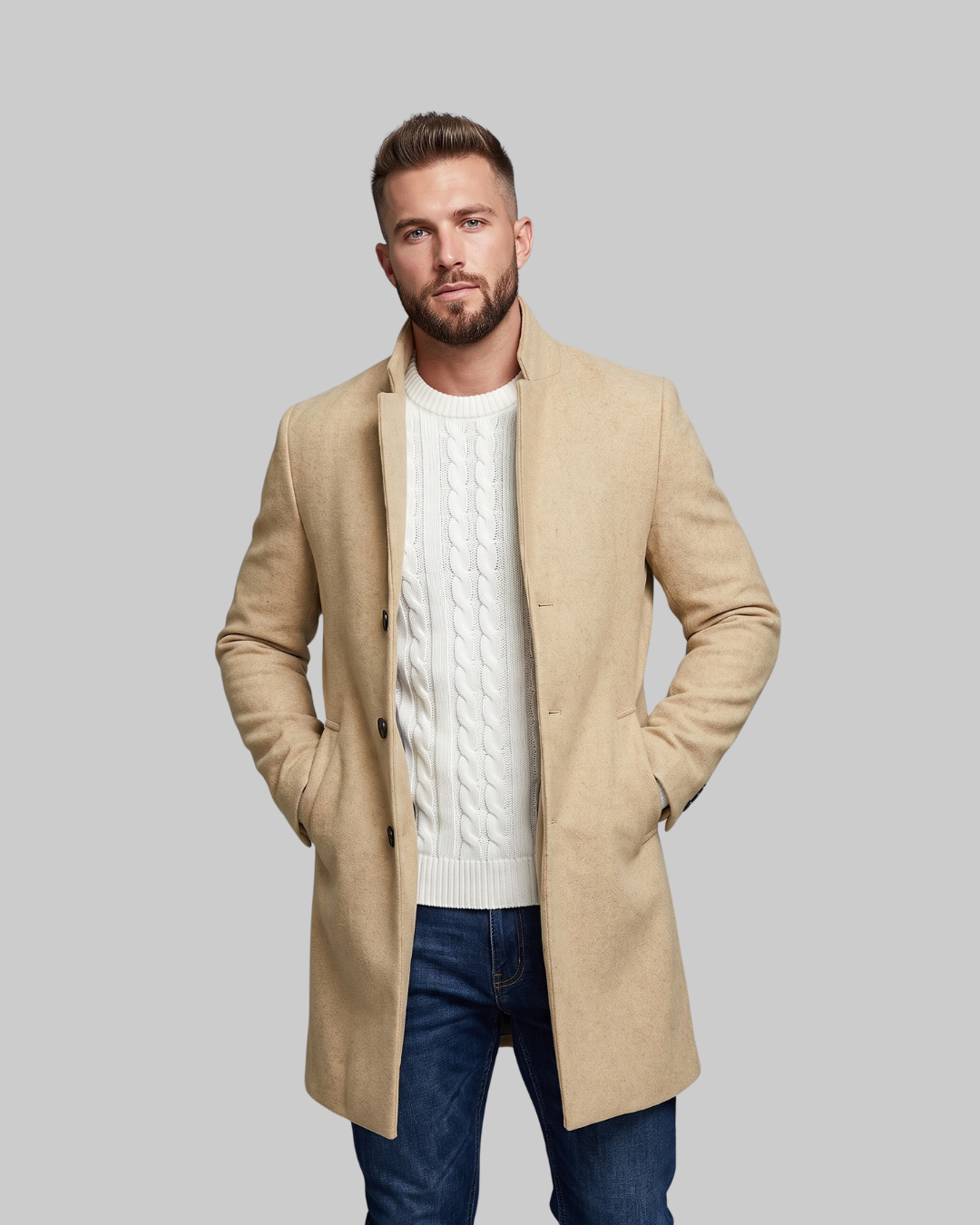 Men's Slim Mid-Length Coat