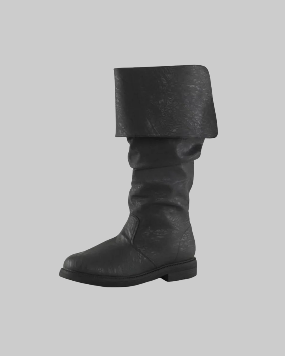 Men's Slouch Knee High Boots in black.