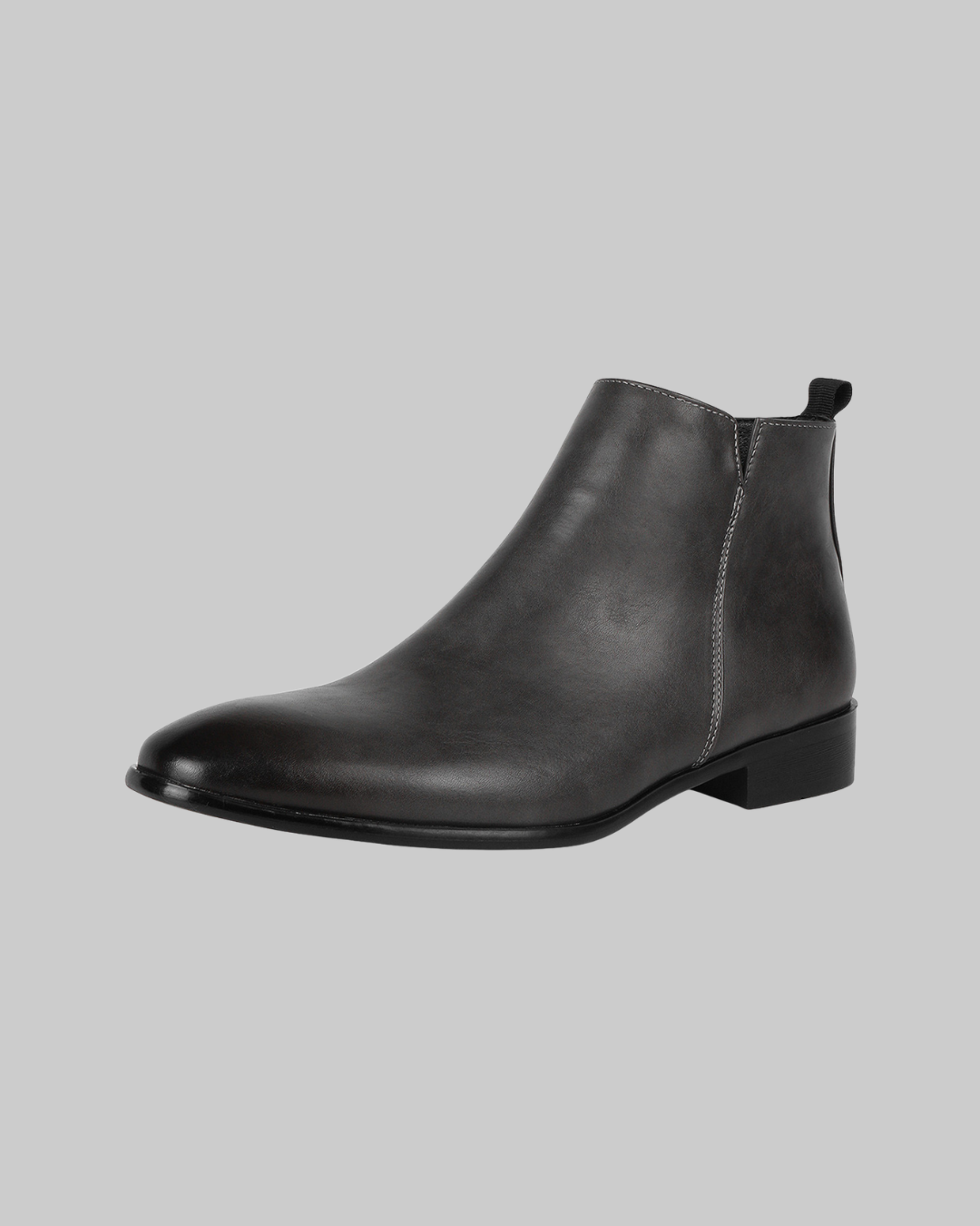 Men's Square Toe Dress Boots in silver grey.