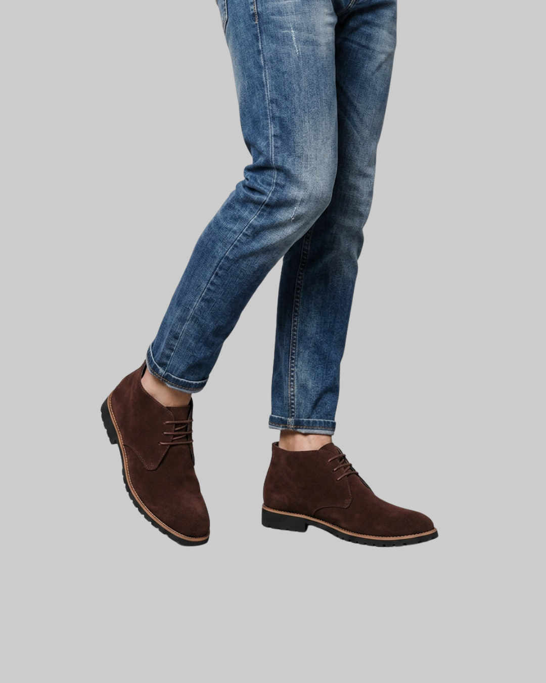 Wored Men's Suede Look Chukka Boots in bronze.