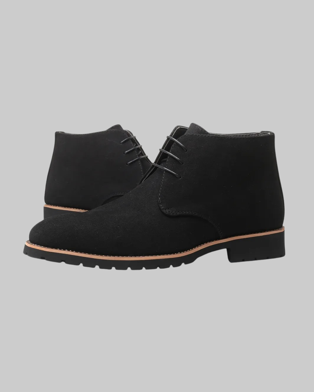 Men's Suede Look Chukka Boots in black.